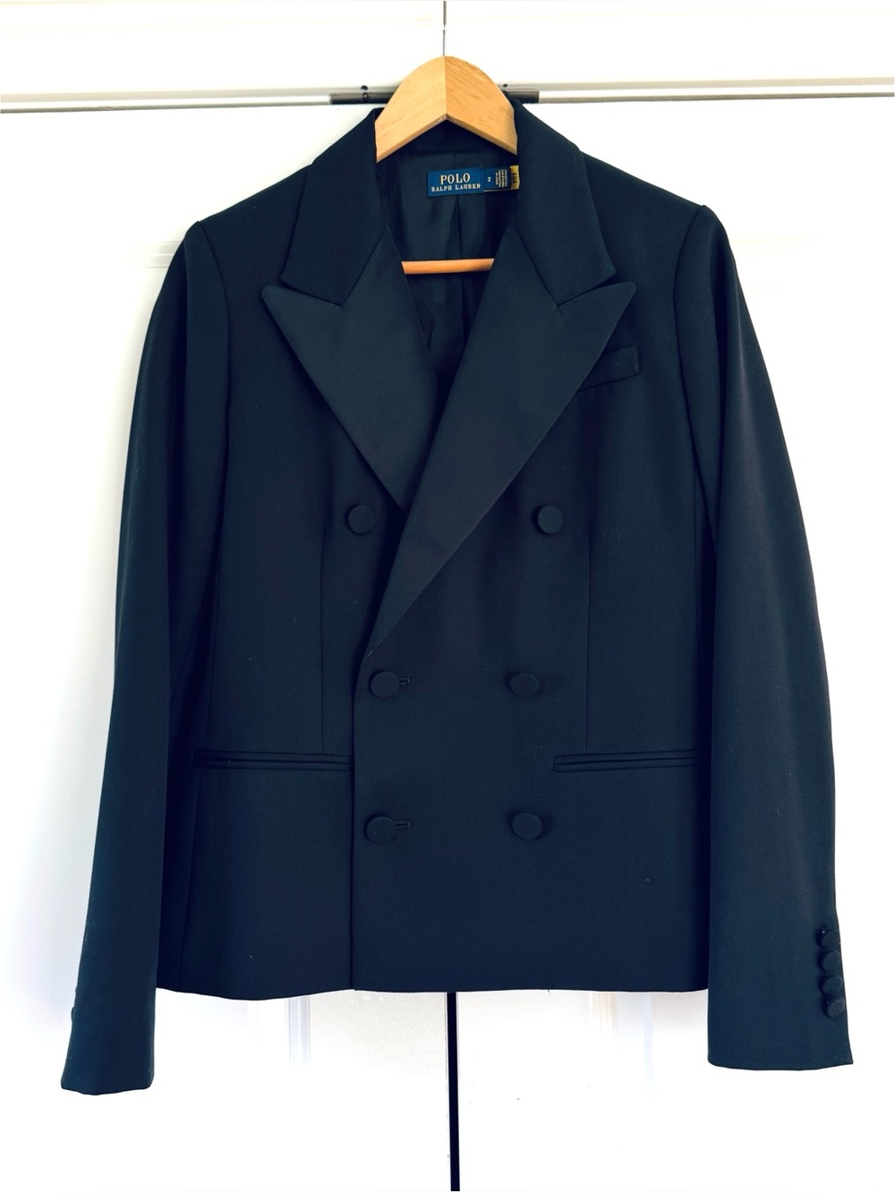 Polo Ralph Lauren Tux Jacket Blazer Double Breasted Tuxedo Wool Women’s Size 2